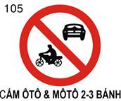 Số hiệu biển báo: 105 cấm oto và moto